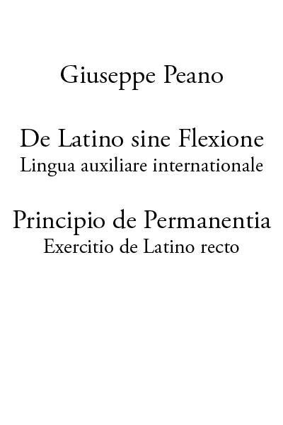 De Latino sine Flexione; Principio de Permanentia De Latino sine Flexione; Principio de Permanentia