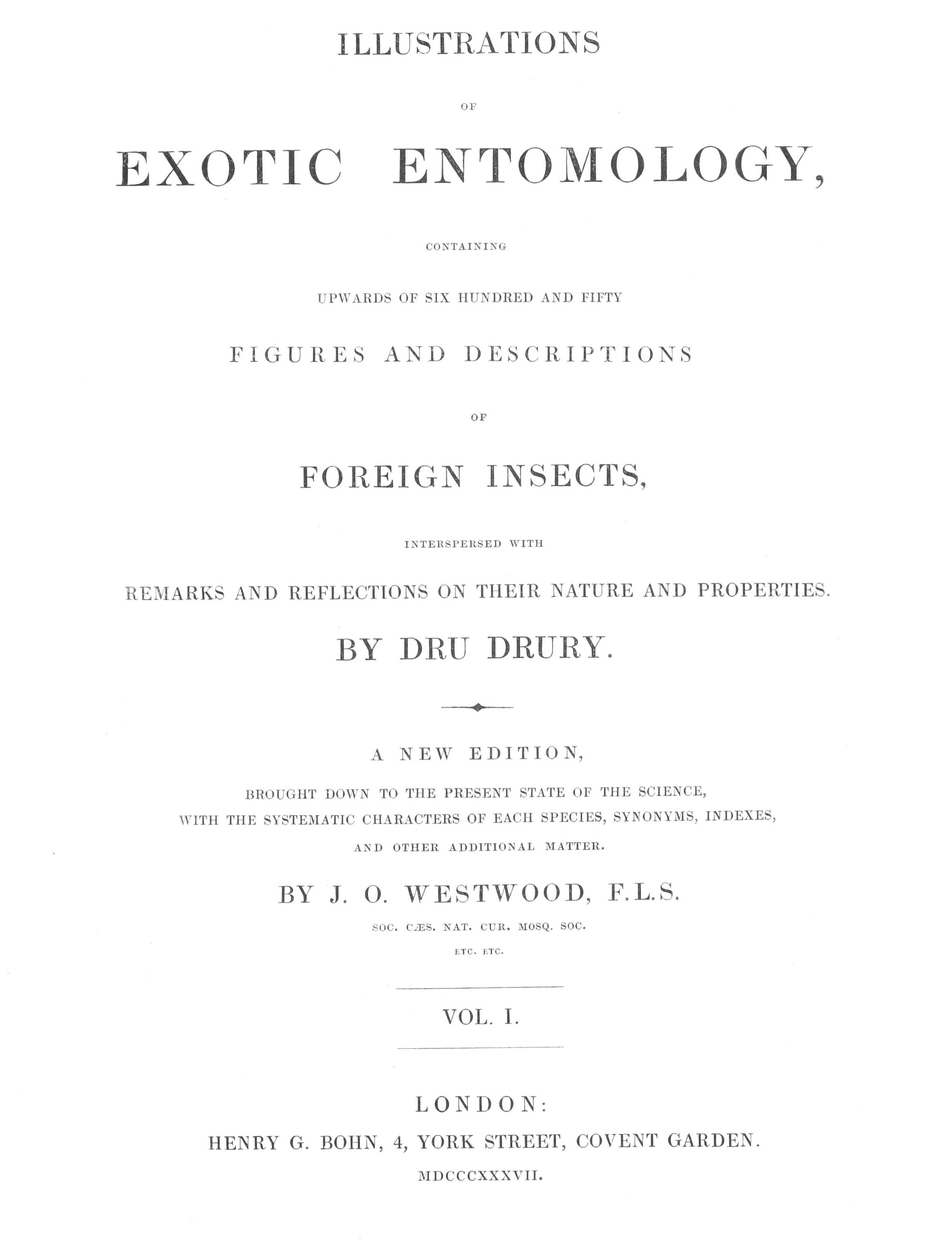 Illustrations of Exotic Entomology, Volume 1 Illustrations of Exotic Entomology, Volume 1