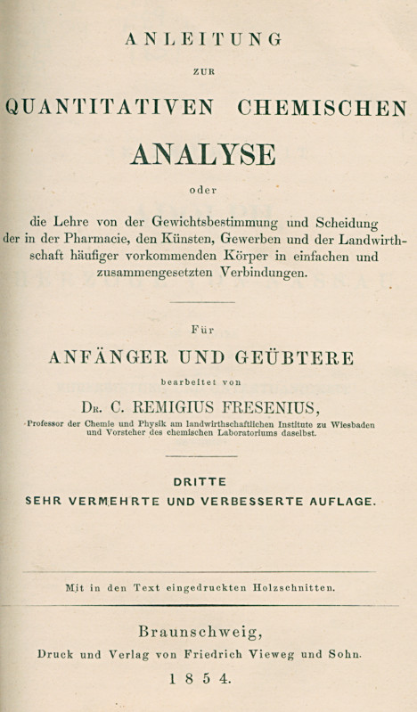 Anleitung zur quantitativen chemischen Analyse