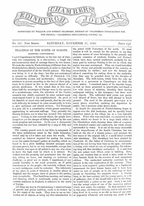 Chambers'ın Edinburgh Dergisi, No. 307 Yeni Seri, Cumartesi, 17 Kasım 1849
