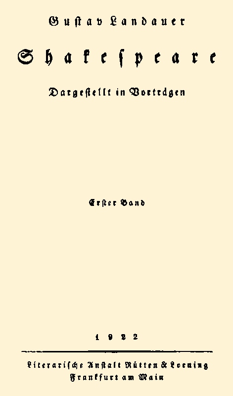 Shakespeare (Volume 1 of 2) Dargestellt im Vorträgen Shakespeare (Volume 1 of 2) Dargestellt im Vorträgen
