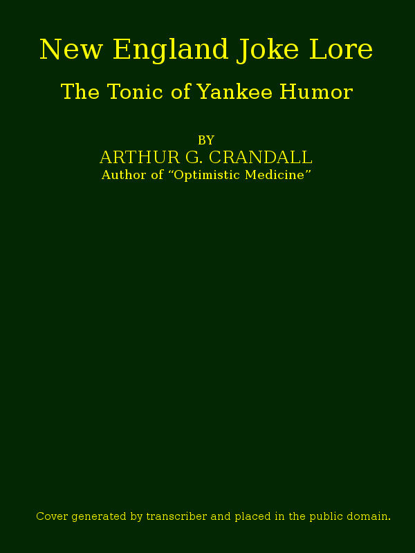 New England Joke Lore: The Tonic of Yankee Humor