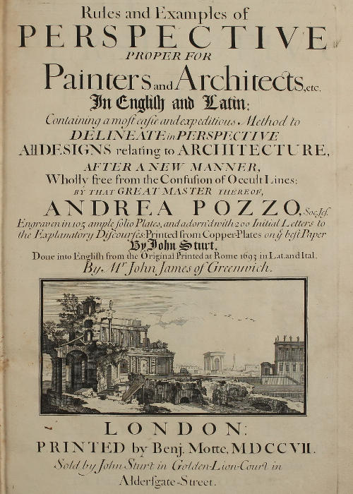 Rules and Examples of Perspective proper for Painters and Architects, etc. In English and Latin: Containing a most easie and expeditious method to delineate in perspective all designs relating to architecture Rules and Examples of Perspective proper for Painters and Architects, etc. In English and Latin: Containing a most easie and expeditious method to delineate in perspective all designs relating to architecture