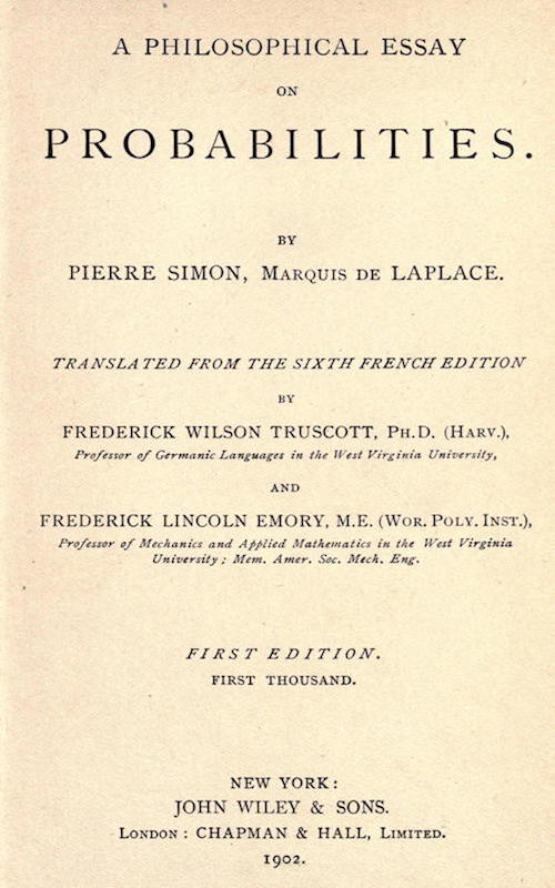 A Philosophical Essay on Probabilities A Philosophical Essay on Probabilities