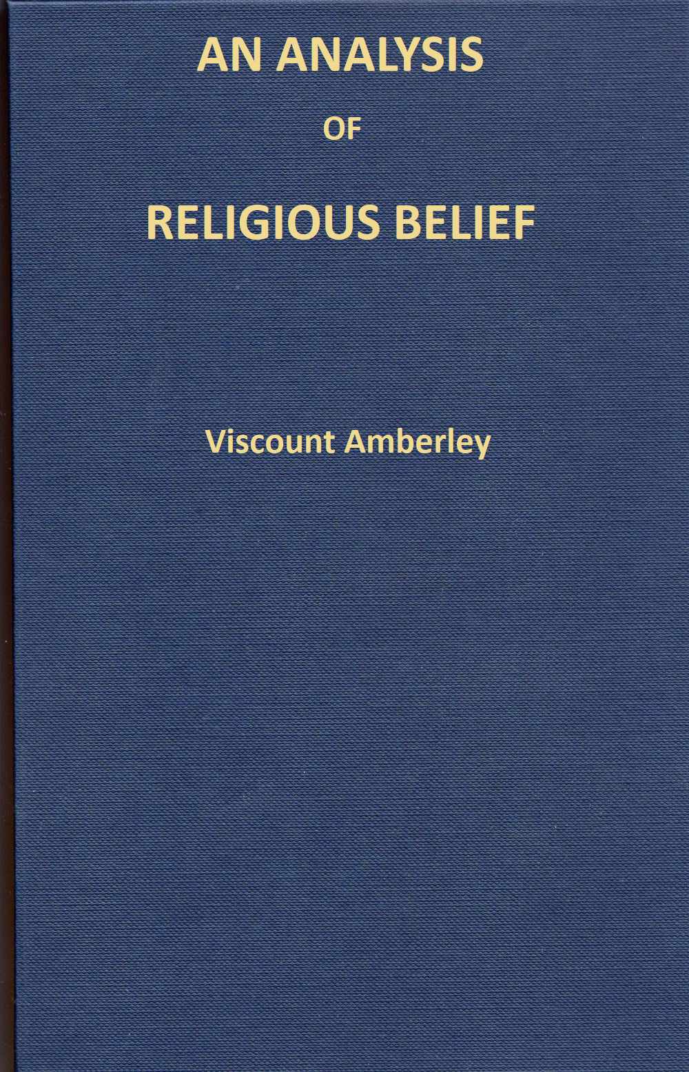 An analysis of religious belief