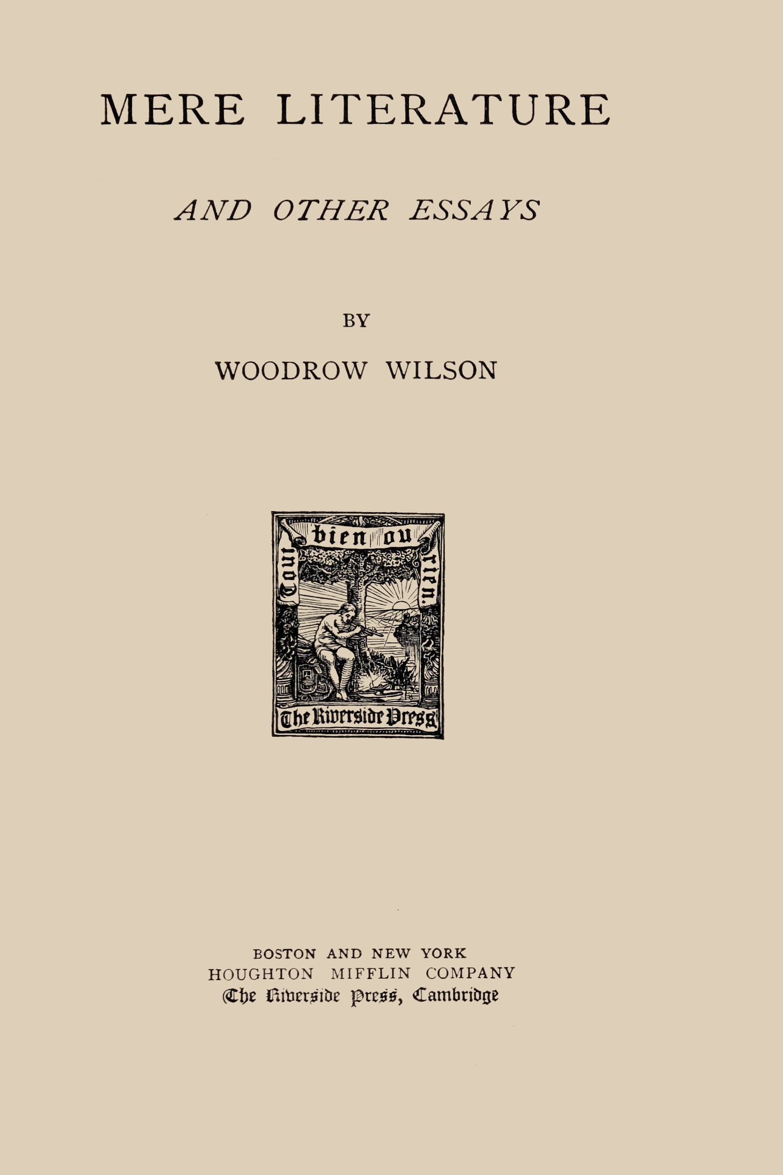 Mere literature, and other essays Mere literature, and other essays