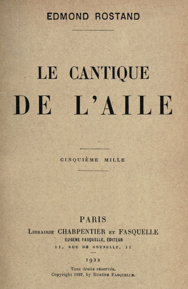Le Cantique de l'Aile Le Cantique de l'Aile