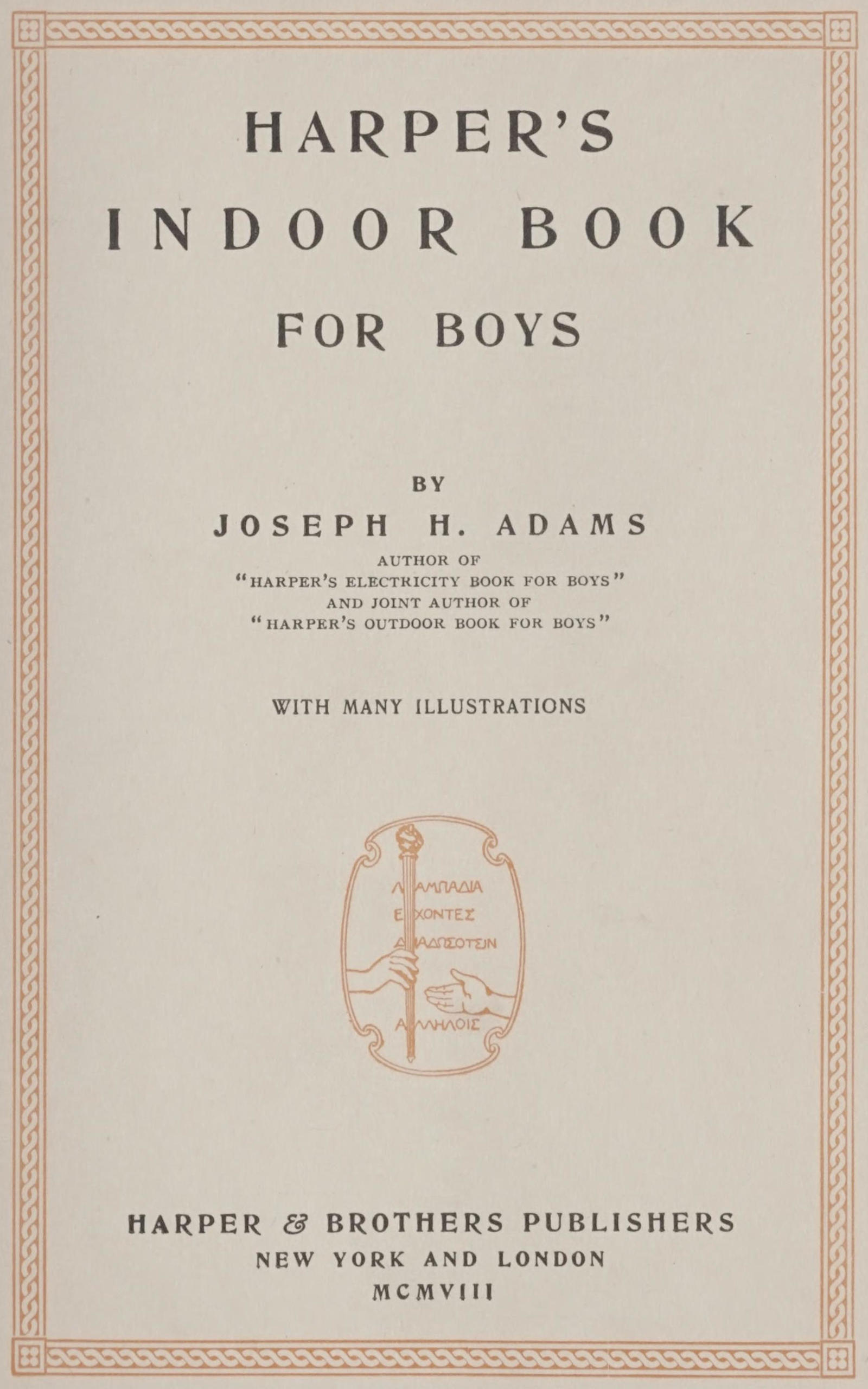 Harper's indoor book for boys Harper's indoor book for boys