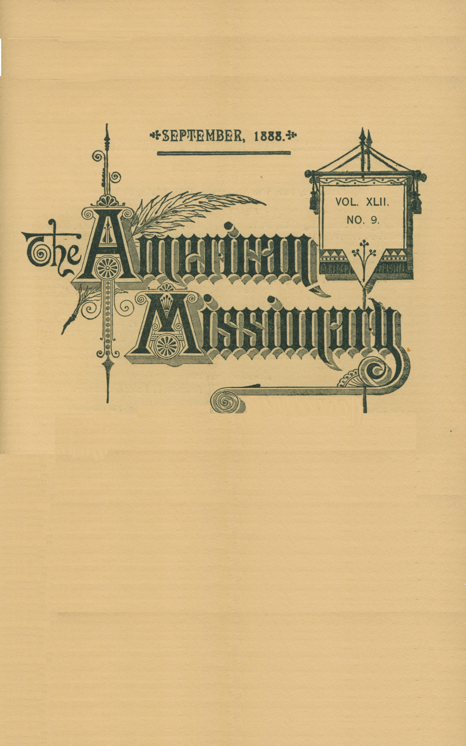 The American missionary — volume 42, no. 9, September, 1888 The American missionary — volume 42, no. 9, September, 1888