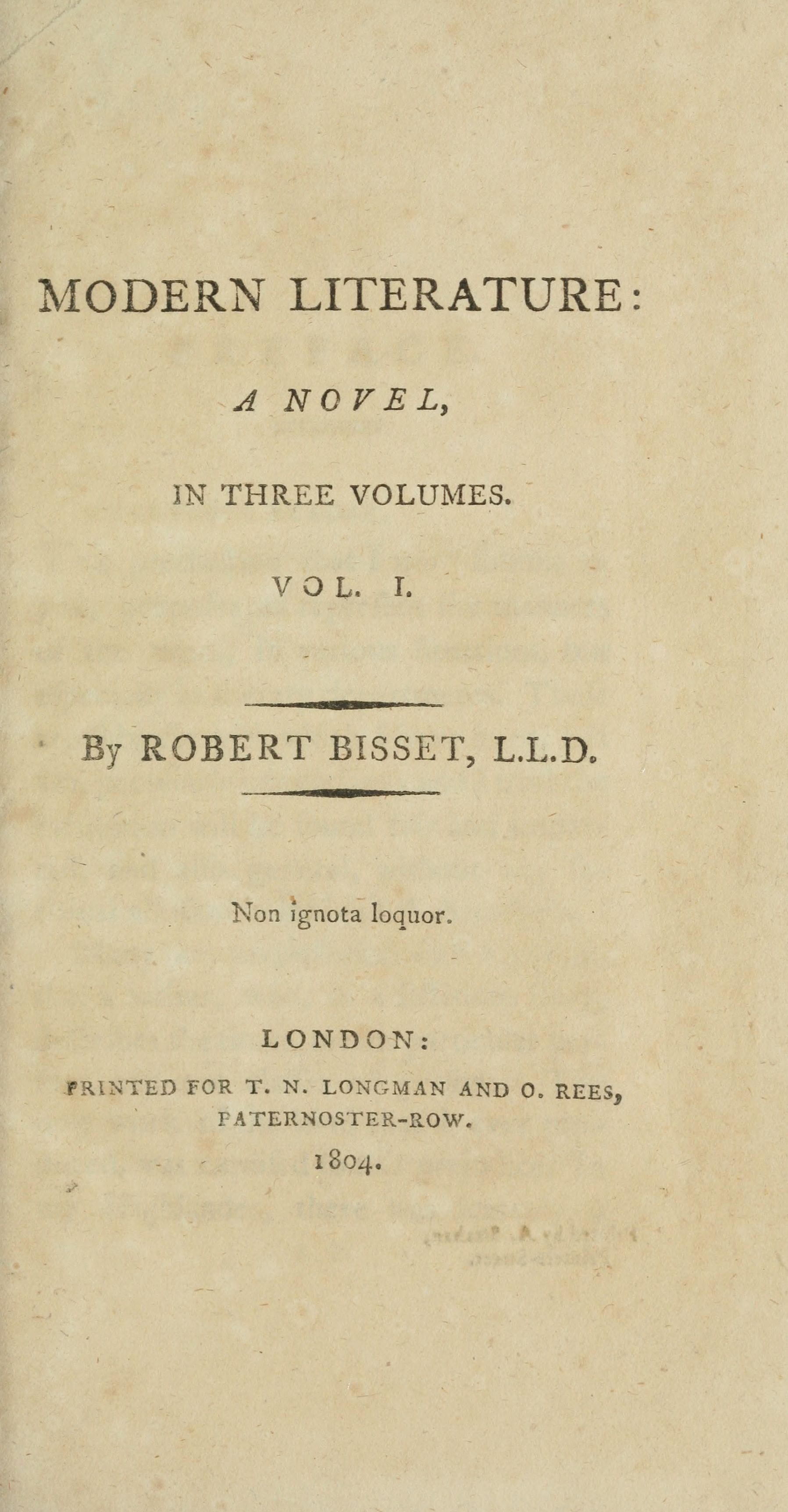 Modern literature: a novel, Volume 1 (of 3)