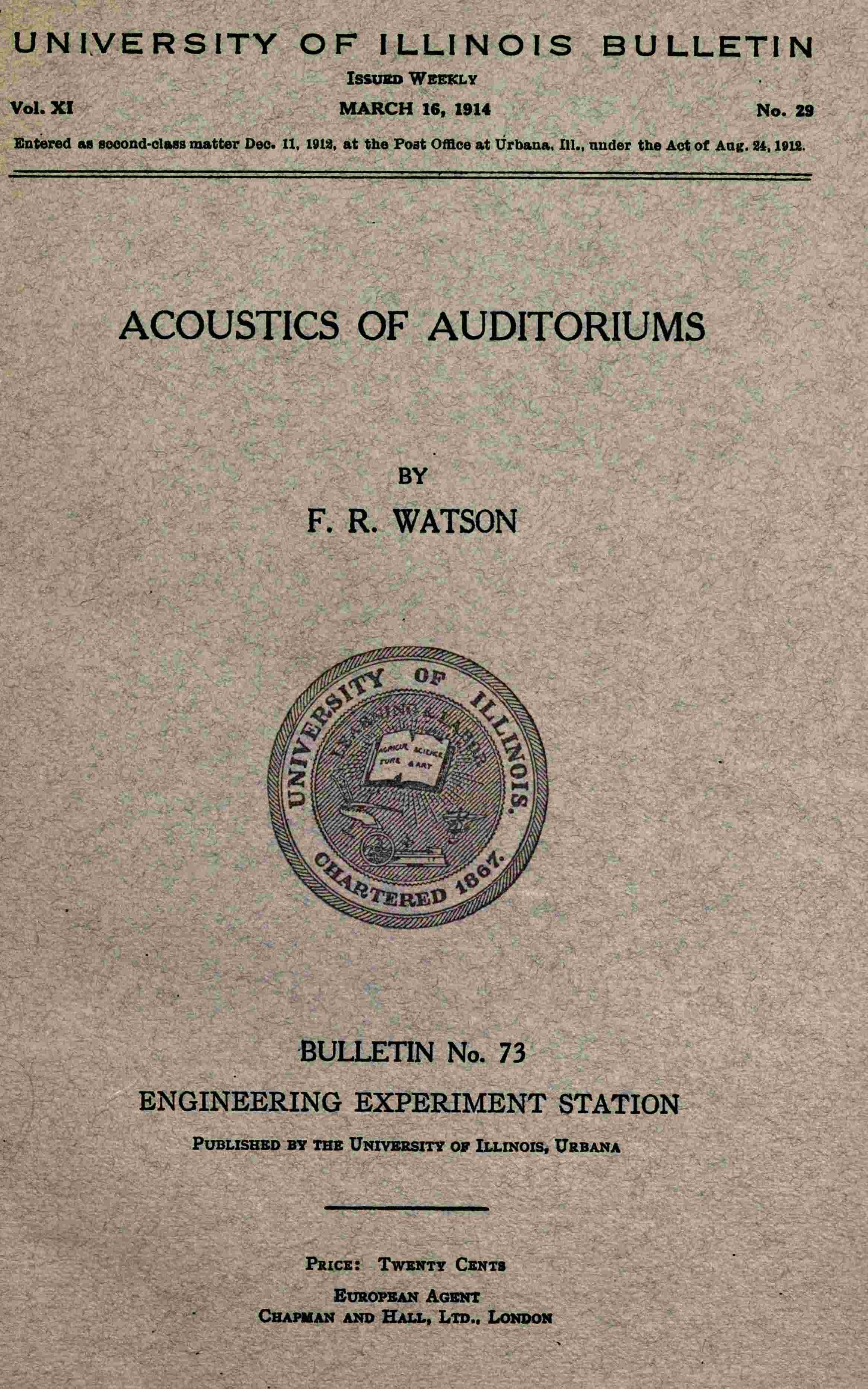 Acoustics of auditoriums