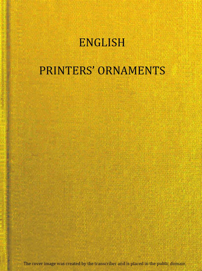 English printers' ornaments English printers' ornaments